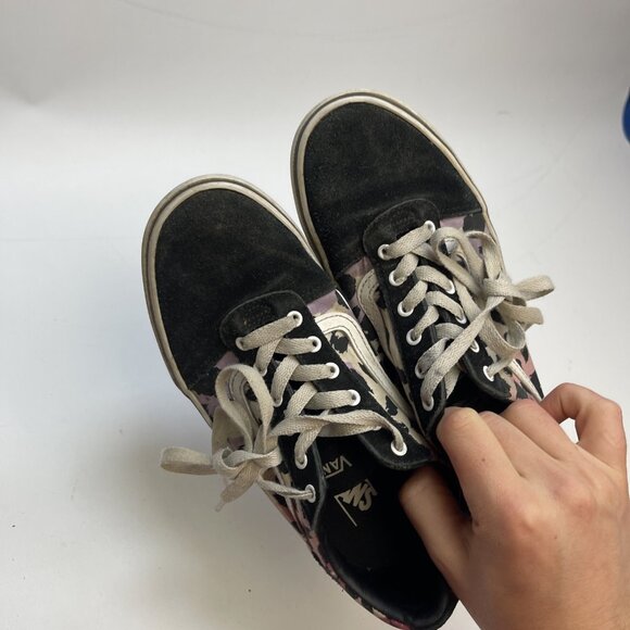 Vans Old Skool Pink Purple Leopard Camo Skater Shoe Low Top Size 4.5 Missy Teen - Picture 14 of 16